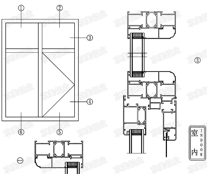 100系列斷橋鋁節(jié)點(diǎn)圖